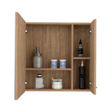 Medicine Cabinet with Four Internal Shelves, Pine Finish
