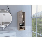 Bathroom Cabinet with Shelves and Single Door, Light Gray