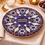 Ramadan Navy Geometric Melamine Dinner Plate Set