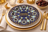 Ramadan Navy Geometric Melamine Dinner Plate Set