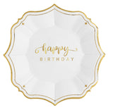 Happy Birthday White Dessert Plates