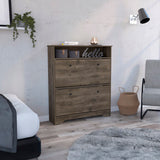Shoe Rack - Two Extendable Shelves - Open Shelf - Dark Brown