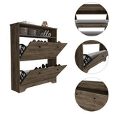 Shoe Rack - Two Extendable Shelves - Open Shelf - Dark Brown