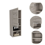 Bathroom Cabinet with Shelves and Single Door, Light Gray