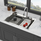 33" Drop in Waterfall Kitchen Sink