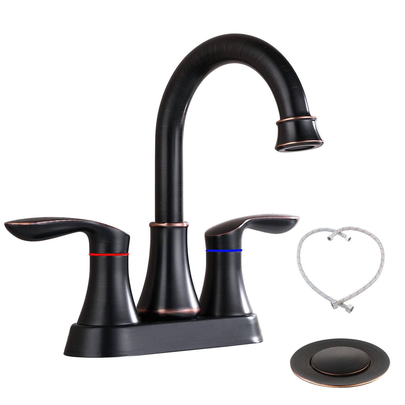 2-Handle 4-Inch Oil Rubbed Bronze Bathroom Faucet