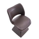 Metal Accent Chair Swivel Dark Brown