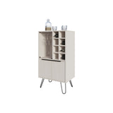 Bar Cabinet - Melamine - White - Glass Rack and Wine Storage
