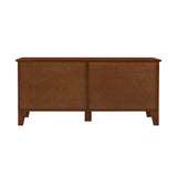 Indoor Rattan Rubber Wood Dog Crate Cabinet with 4 Doors