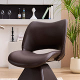 Metal Accent Chair Swivel Dark Brown