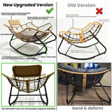 39.37"Papasan Rocking Chair Outdoor, Oversized Patio Egg Chair