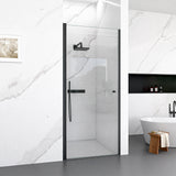 30"W x 72"H Frameless Circular Pivot Shower Door in Matte Black With 1/4" (6mm)
