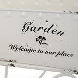 11.5x4x7' White Metal Decorative Disressed Wheelbarrow Planter, Tabletop Decor