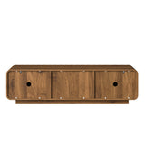 TV Stand Floating Base Spiral Wave Walnut for 60" TVs