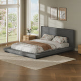 Queen Metal Platform Bed Grey