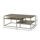 Coffee Table - Modern - Acacia Veneer - Metal Frame - 50"W
