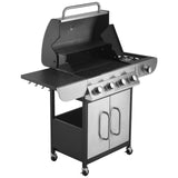 Gas Grill, 4 Burner Propane Gas Grill with Side Burner