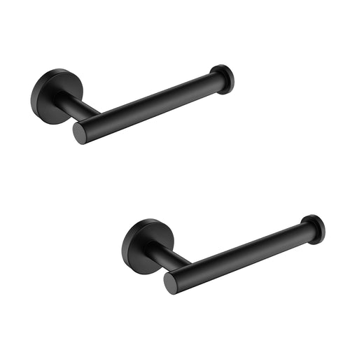 2-Pack Matte Black Stainless Steel Wall Mount Toilet Paper Holder