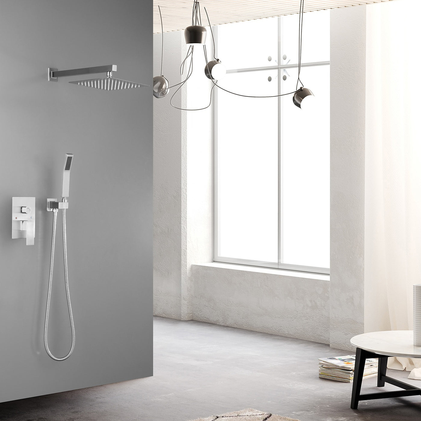 10 inch Rain Shower Head Wall Mount Combo Set
