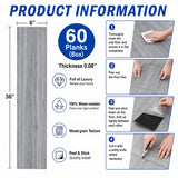 Peel and Stick Vinyl PVC Floor Tile 36x6 inches, 60-Pack 90 Sq.Ft
