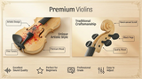 Professional 4/4 Full-Size Violin - Premium Sound