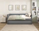 Daybed with Trundle Wood Sleeper Dark Gray