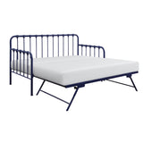 Daybed with Trundle Metal Navy Blue