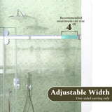 56-60"W x 72"H Frameless Sliding Shower Door Enclosure