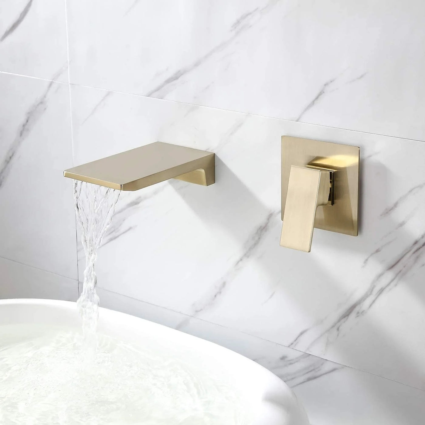 Single Handle Wall Mount Waterfall Bathroom Faucet