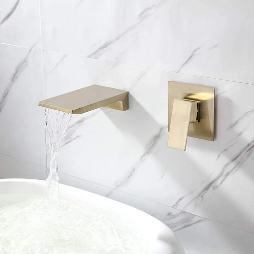 Single Handle Wall Mount Waterfall Bathroom Faucet