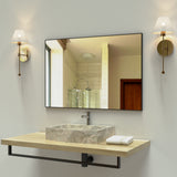 36x24" Modern Black Aluminum Frame Wall Mirror Vertical Horizontal