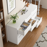 9-Drawer Engineered Wood Dresser White 63"