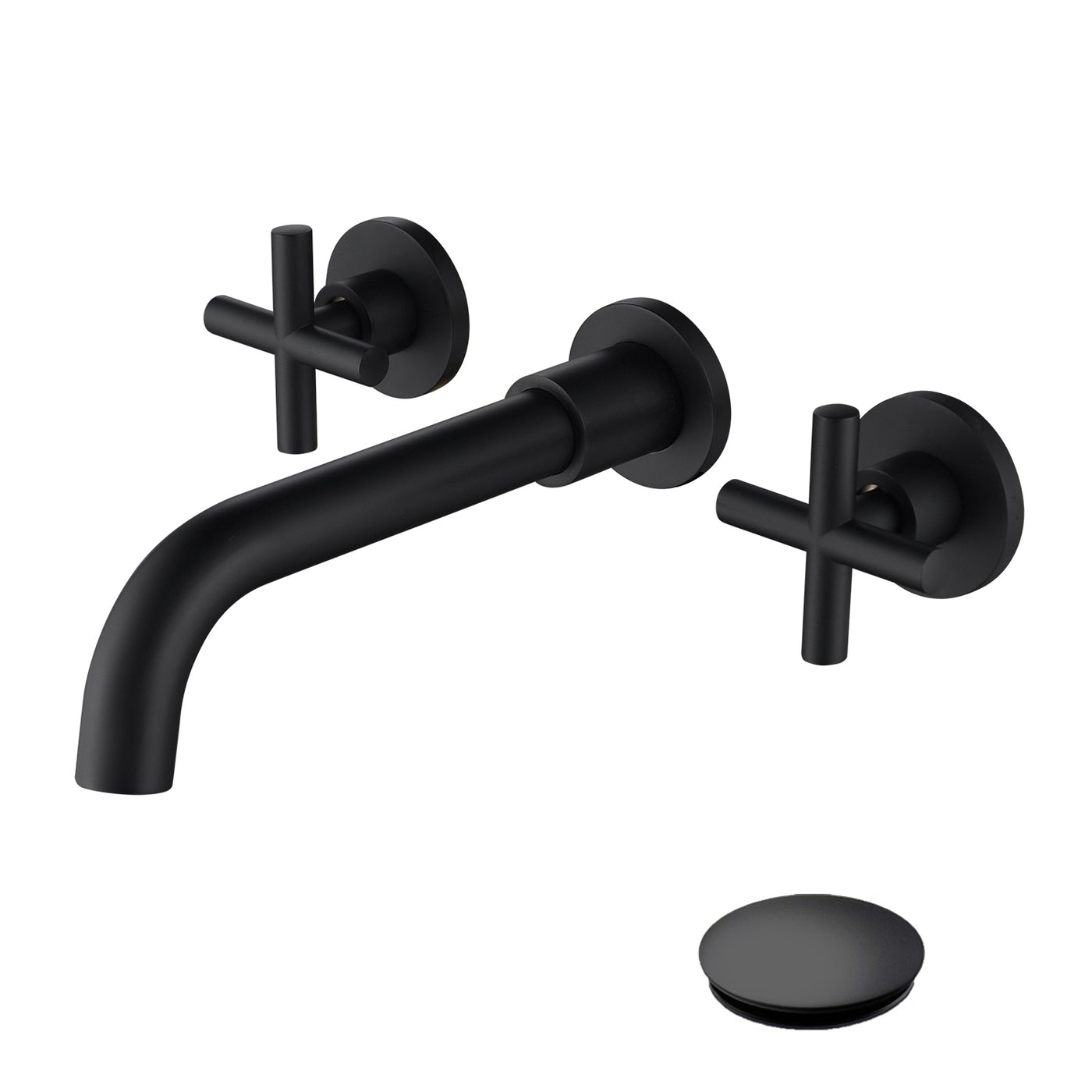 Wall Mounted Bathroom Sink Faucet with Pop-Up Drain