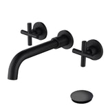Wall Mounted Bathroom Sink Faucet with Pop-Up Drain