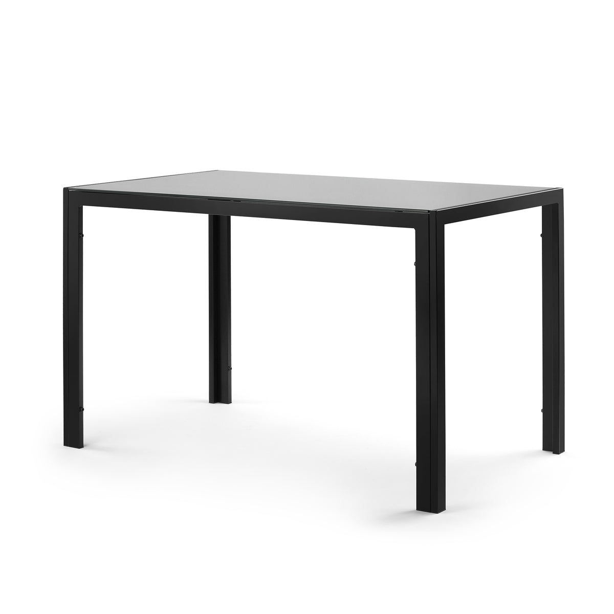 Glass Dining Table Black 49"