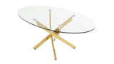 Oval Glass Dining Table Gold 39"