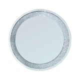 33.46"(85cm)Crystal Crush Diamond Sparkly round Silver Mirror
