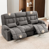 84" Manual Reclining Sofa with Cup Holders and Side Pockets