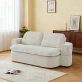 Convertible Corduroy Floor Sofa Bed with Pillows and Quilt