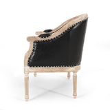 Loveseat Chesterfield Tufted PU Leather Black 49.5in