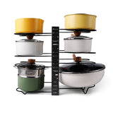 Adjustable Pot Rack Kitchen Storage Organizer Black Steel 14.96x1.57x10.04 inches