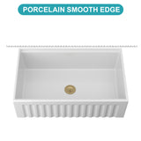 33 x 20 x 10 inch White Farmhouse Sink Workstation
