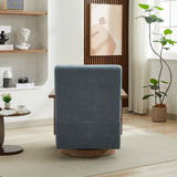 Linen Accent Chair Swivel Blue