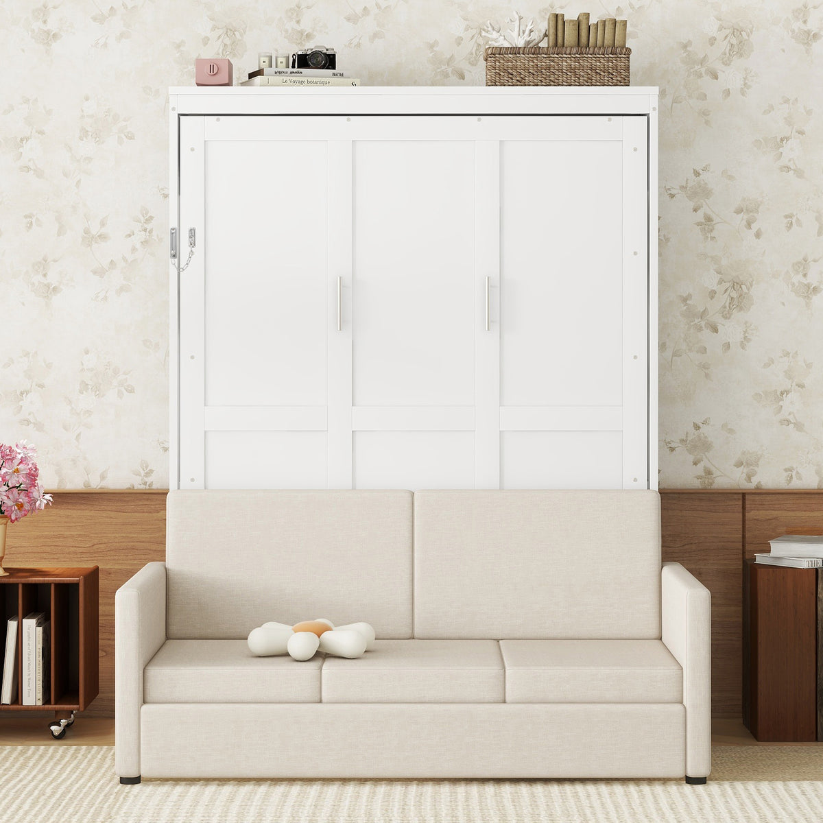 Queen Engineered Wood Murphy Bed White