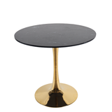 Engineered Wood Dining Table Black/Golden