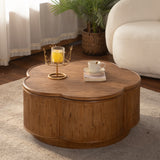 Engineered Wood Coffee Table with Storage Natural