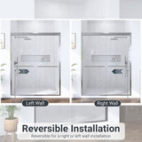 (NEW) 56"-60"W*72" H Semi-Frameless Double Sliding Shower Door