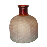 Decorative Glass Flower Vase, Terracotta, 7.5" x 8