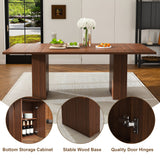 Engineered Wood Dining Table Walnut 44"