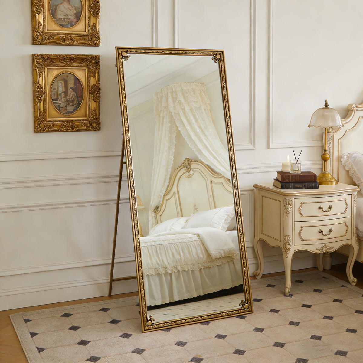 Full Length Mirror with Stand, 70.1"x31.9" Floor Standing Large Dressing Mirror